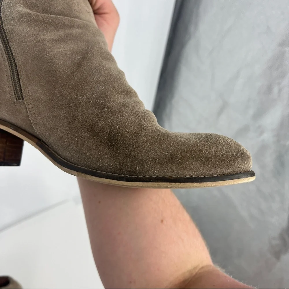 Seychelles Tan Ankle Booties with Block Heel
